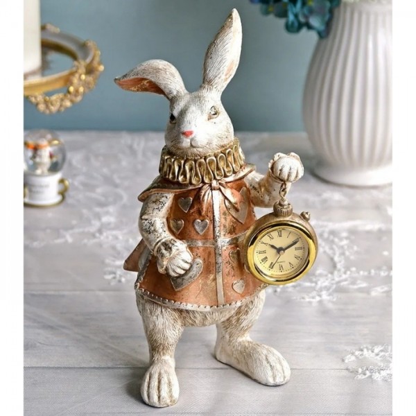 楽天市場】ワンダーランド ラビットクロック 不思議の国のアリス 置物