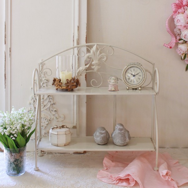 楽天市場】アイアンラック 飾り棚 アイアン製 2段 シェルフ ホワイト