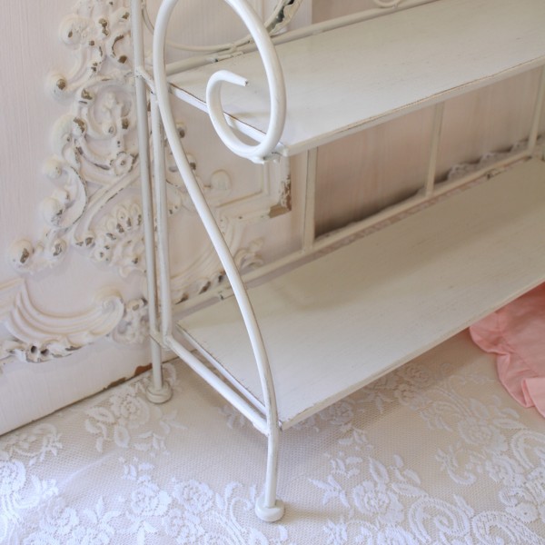 楽天市場】アイアンラック 飾り棚 アイアン製 2段 シェルフ ホワイト