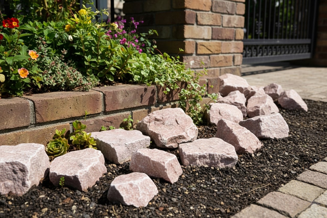 楽天市場】庭石 ピンク 割栗石 庭 ロックガーデン 石 岩 ガーデニング