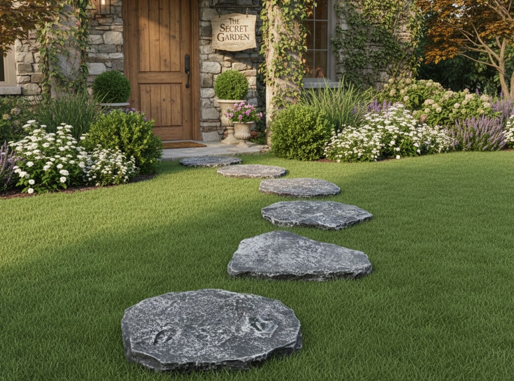 楽天市場】敷石 飛び石 黒 ステップストーン 庭 置くだけ 自然石風