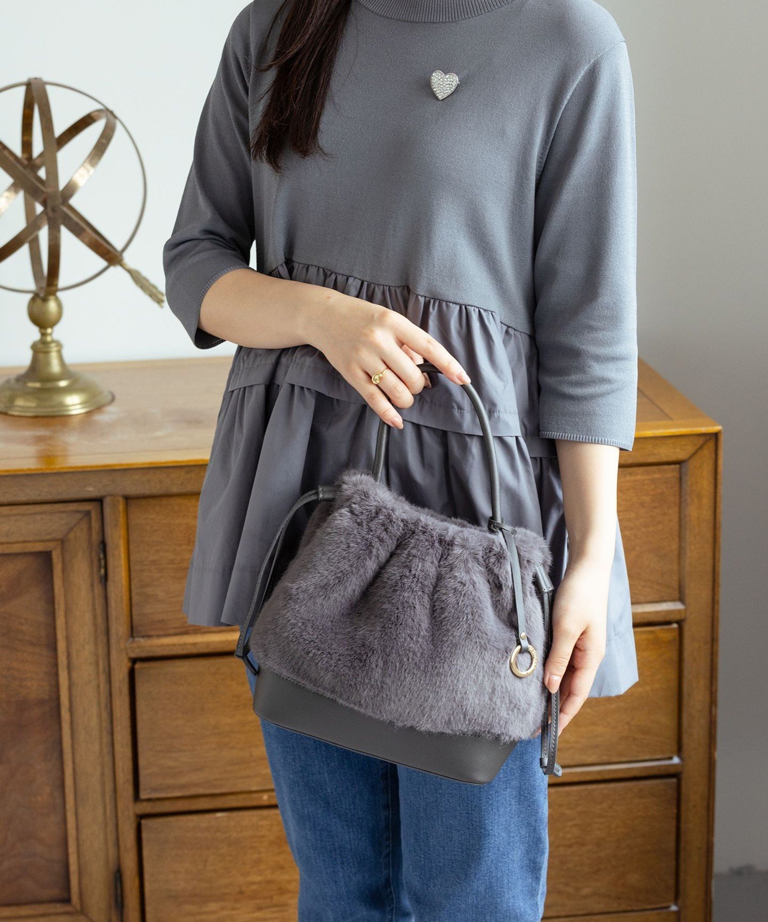 組曲｜ファーバケットコンビ バッグ | Rakuten Fashion(楽天