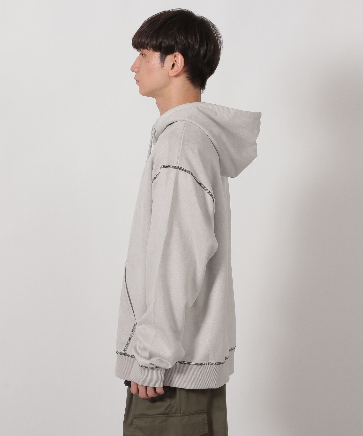 LAKOLE｜ステッチスエードZIPパーカー | Rakuten Fashion(楽天