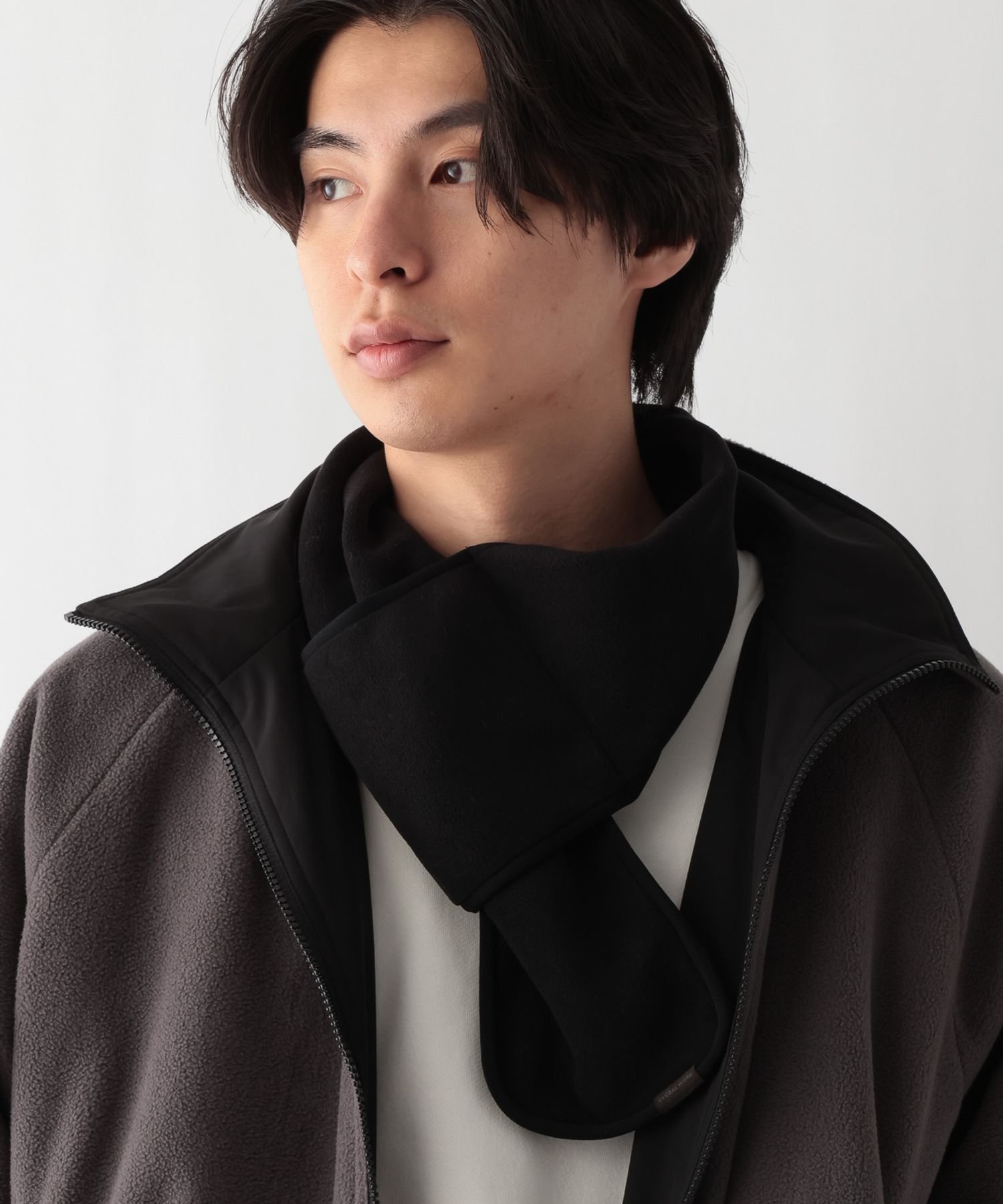 楽天市場】差し込み マフラー メンズ（カラーブラック）の通販