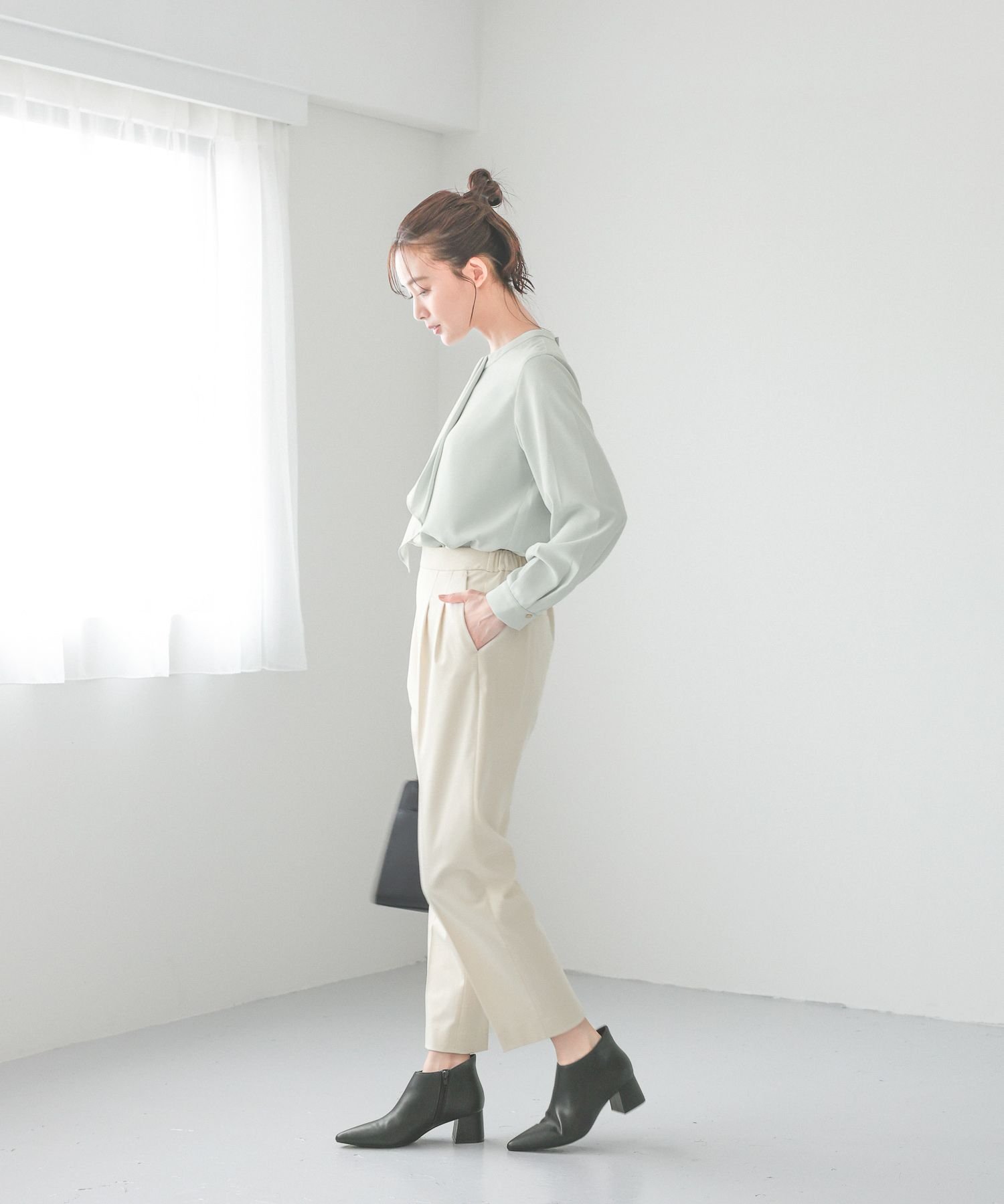 GLOBAL WORK｜お手入れらくらくボウタイ風ブラウス/133607 | Rakuten