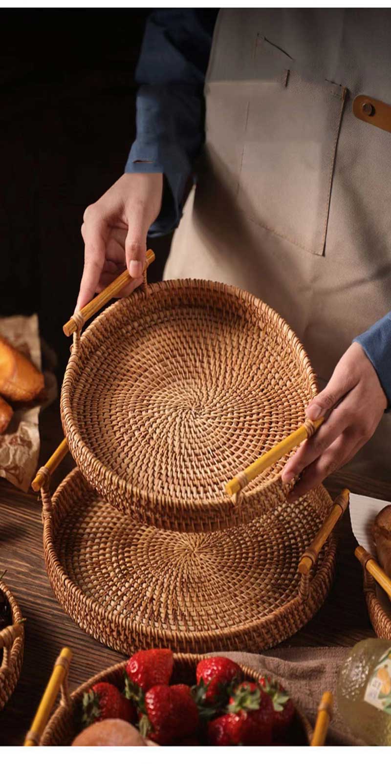 楽天市場】トレー ラタントレイ ラタン トレー 3点セット カフェ