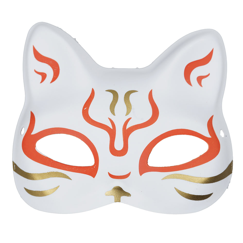 楽天市場】＜メール便対象＞ミニお面 推祭 猫面 小サイズ オレンジ