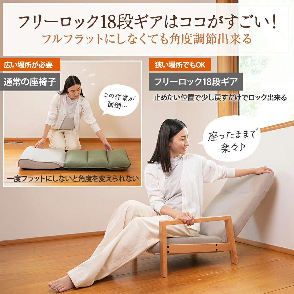 楽天市場】座椅子 hutte(ヒュッテ) 天然木の座椅子 / ハイバック