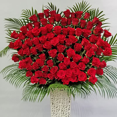 楽天市場】【スタンド花 大輪バラ100本】開店祝い 花 50,000円(税別