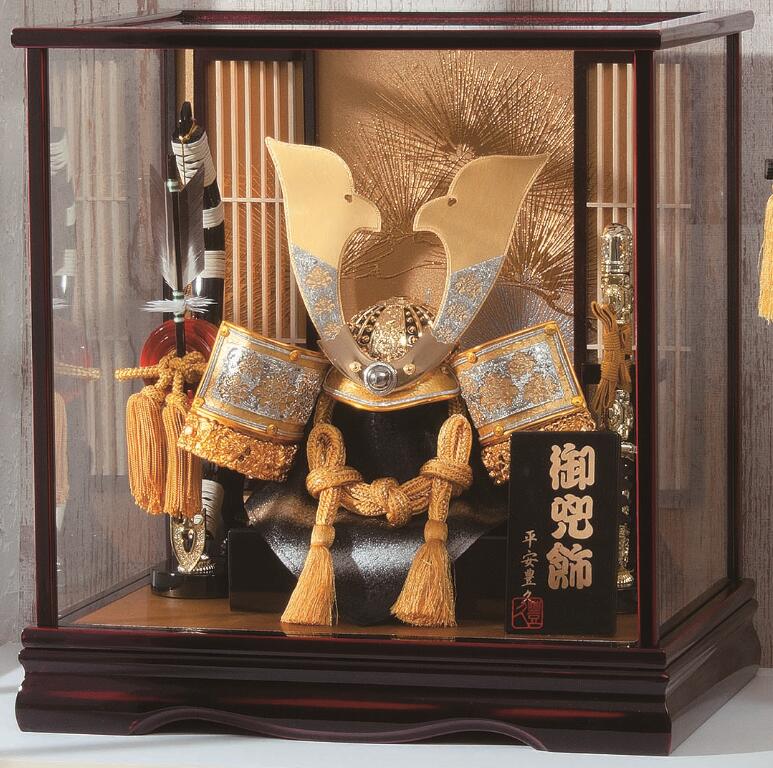 楽天市場】送料無料 平安豊久作 五月人形 12号兜 ガラスケース入り飾り