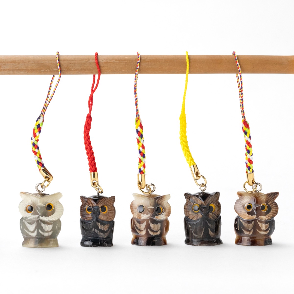 楽天市場】幸せを呼ぶ・角（つの）ふくろうストラップ3色 : 山形山