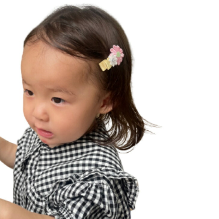 楽天市場】【 ベビー ヘアクリップ 】 レース 大小 2フラワー 3.5cm