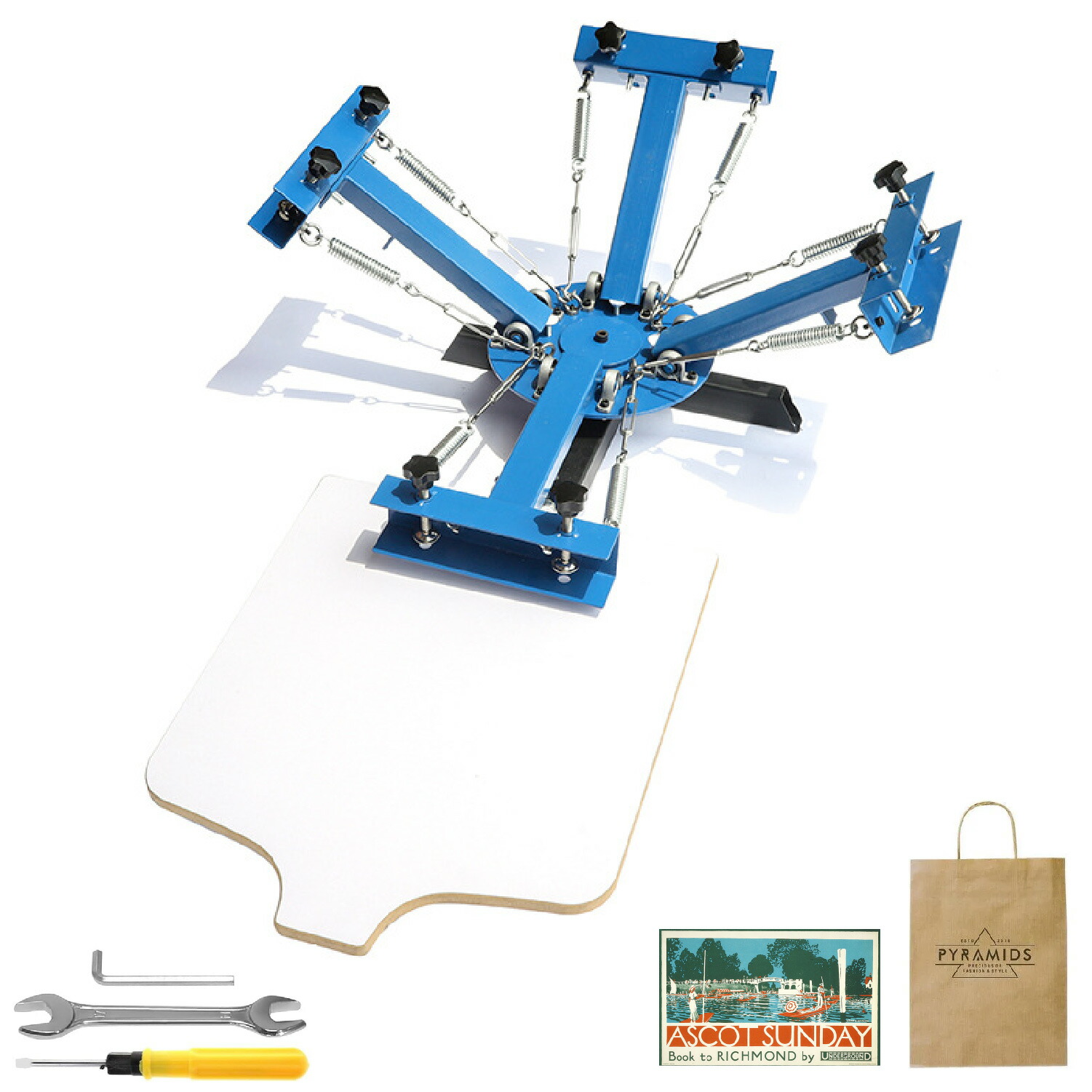 楽天市場】Kurflo 手動スクリーン印刷機 4色 360度回転 4色シルク