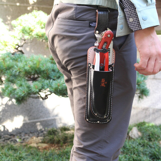 楽天市場】翁流#1133 首をかしげる 黒革 剪定鋏2段サック 吊カン付 JAN