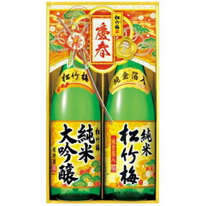 楽天市場】松竹梅 純米大吟醸・金箔純米セット 1.8L×2本入 JD-RK : 酒