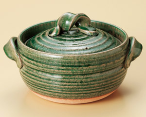 楽天市場】信楽焼 ごはん鍋 緑釉 3合炊 炊飯土鍋 22.5x21x14cm 日本製