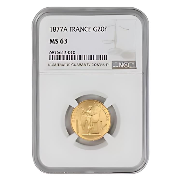 楽天市場】フランス ゴールド 20 フラン エンジェル 1877-A NGC MS63