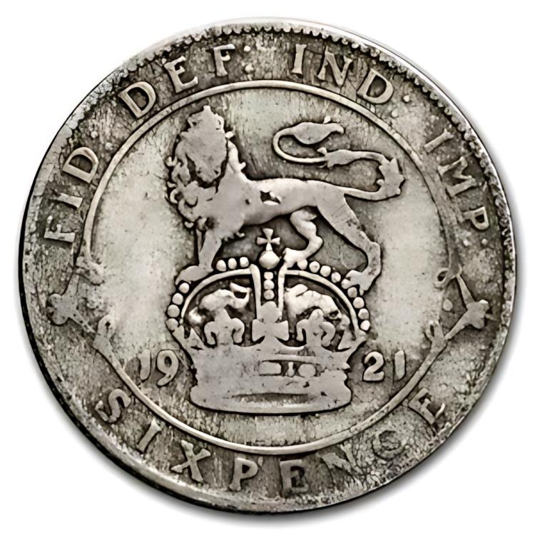 楽天市場】1921 〜 1927 年 イギリス銀貨 6 ペンス ジョージ 5 世平均