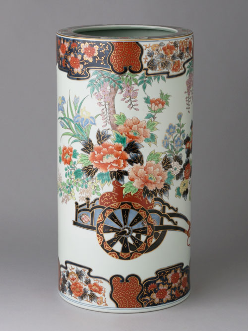 楽天市場】傘立て 陶器 有田焼 傘立16寸 染錦花車 Y404-C : 器茶房 彩庵