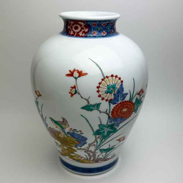 楽天市場】十四代 酒井田柿右衛門 錦花鳥文絵 花瓶 / 箱はついており