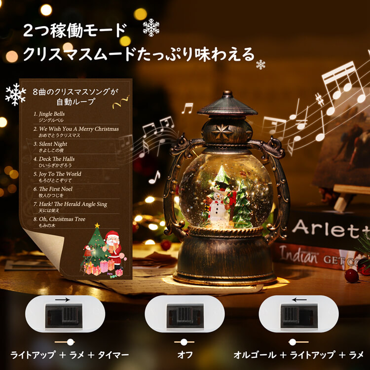 楽天市場】【即納】スノードーム Lewondr クリスマスオルゴール スノー