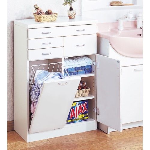 楽天市場】ローサニタリー収納庫 幅60 洗面所 脱衣カゴ ランドリー