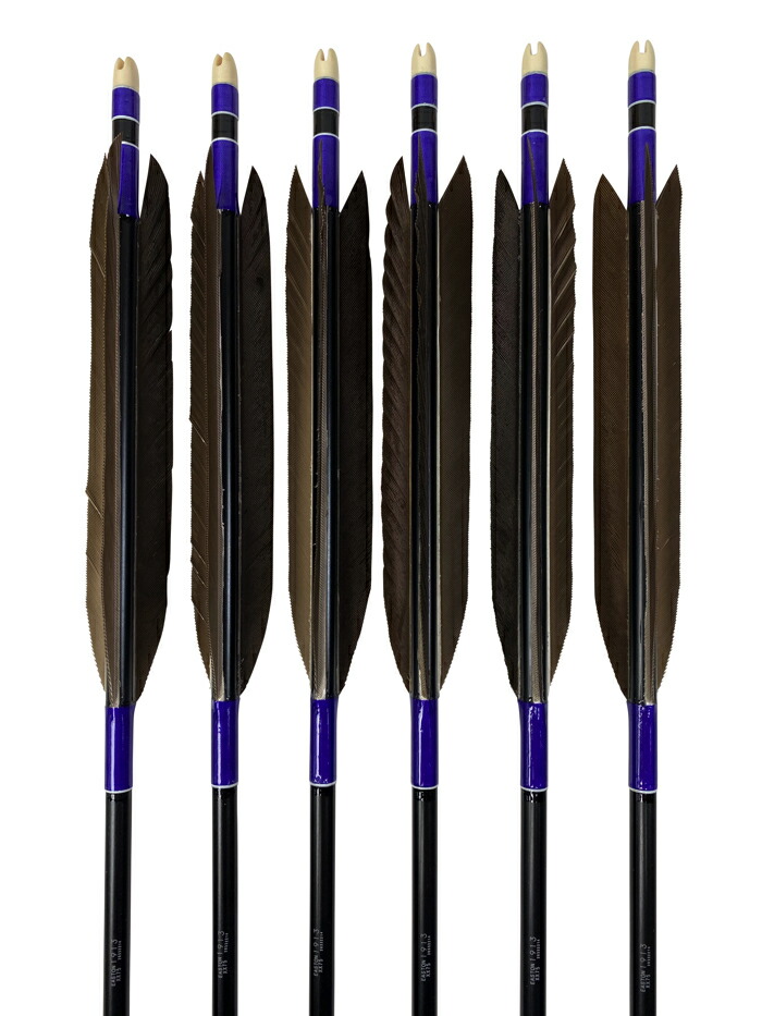 楽天市場】弓道 矢 黒手羽 B級品 1913 6本組【D-1716】 （シャフト