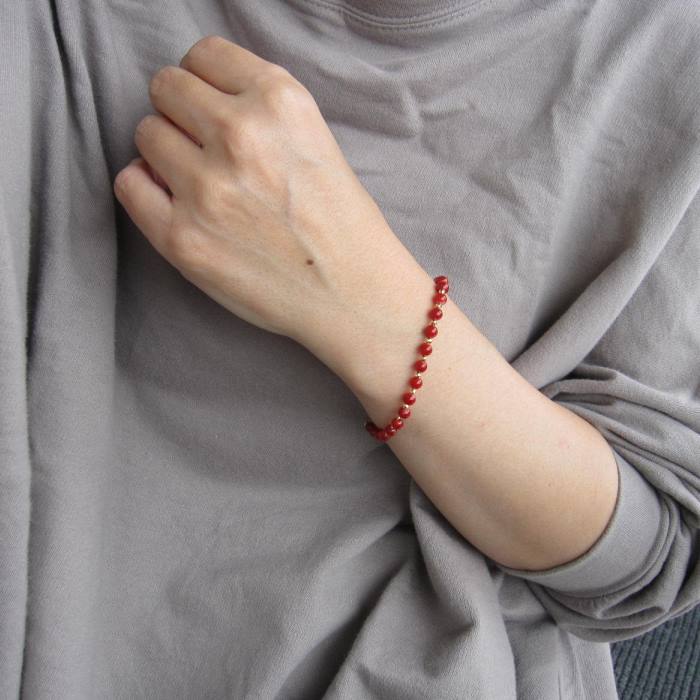 楽天市場】日本 高知産血赤珊瑚 ブレスレット K18 K18ミラーボール