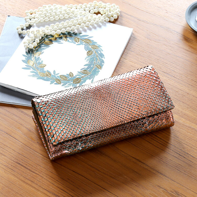 楽天市場】がま口 長財布 レディース ダイヤモンド パイソン 本革