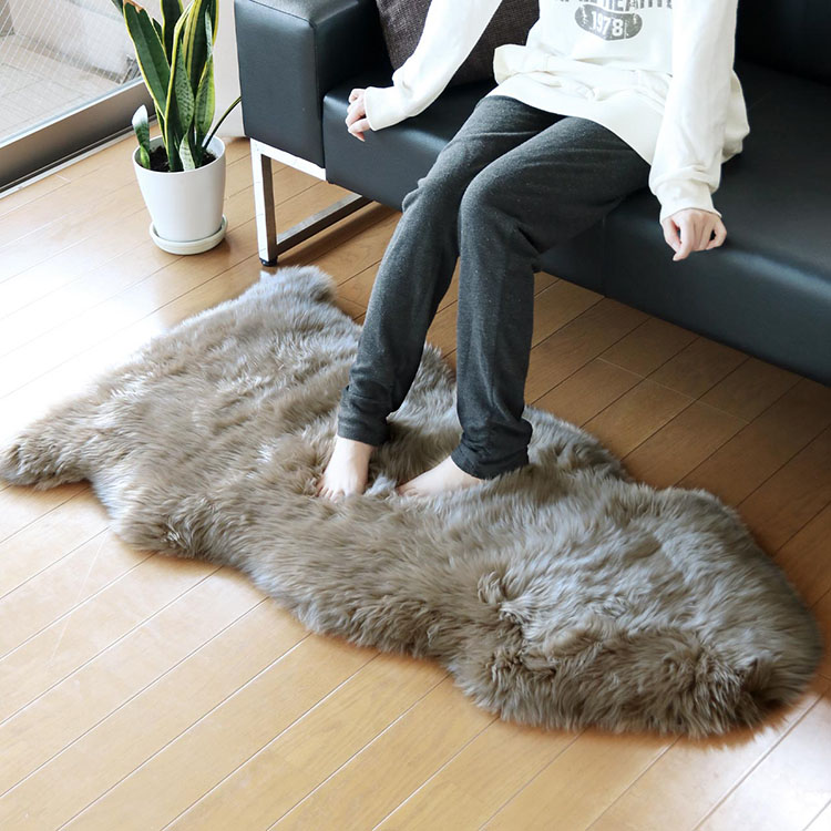 楽天市場】ムートン ラグ 1.5匹物 アイボリー/ベージュ/グレージュ