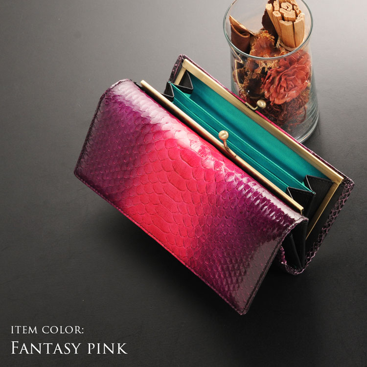 楽天市場】がま口 長財布 レディース ダイヤモンド パイソン 本革