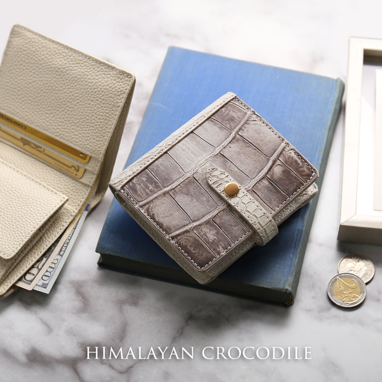 楽天市場】ヒマラヤ クロコダイル 折り財布 レディース ベルト付き