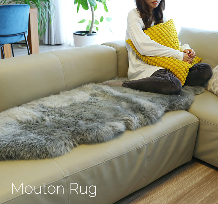 楽天市場】ムートン ラグ 70×180 大きい 2匹 ラグマット マット