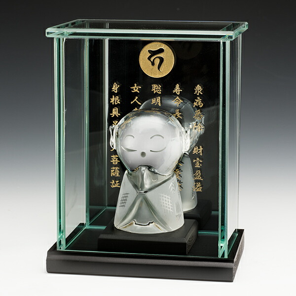 楽天市場】甲州水晶貴石細工「十徳 お願い地蔵」 ガラスケース 木製