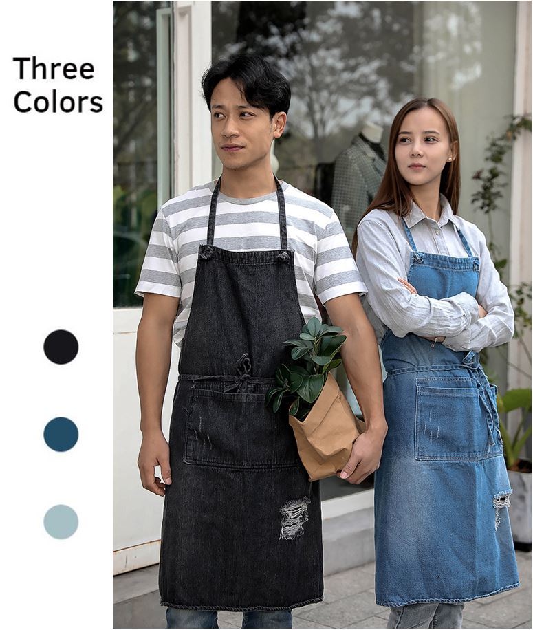 楽天市場】デニムエプロン おしゃれ ダメージ エプロン 首掛けエプロン