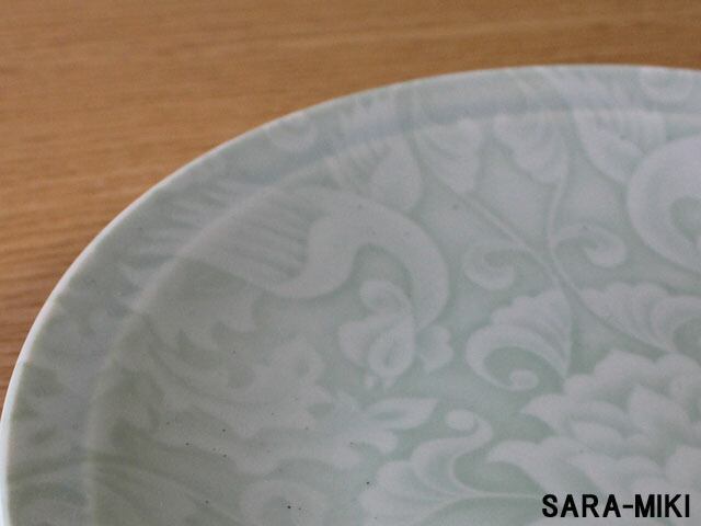 楽天市場】【アウトレット】青磁 蓮柄 6.0皿 / 中華食器 ブルー