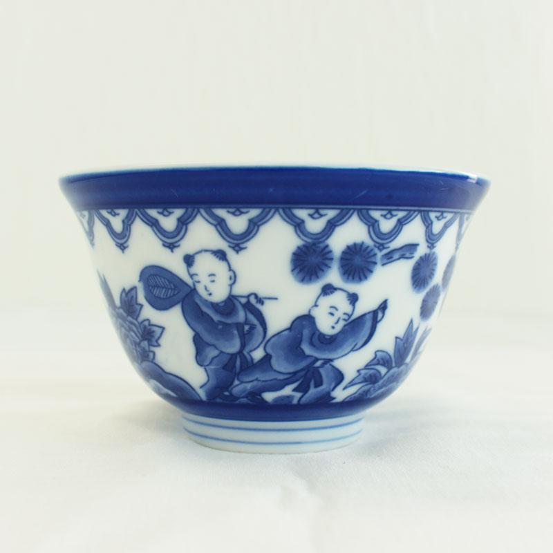 楽天市場】【アウトレット】唐子模様 反煎茶 9.1cm×5.6cm / 煎茶碗