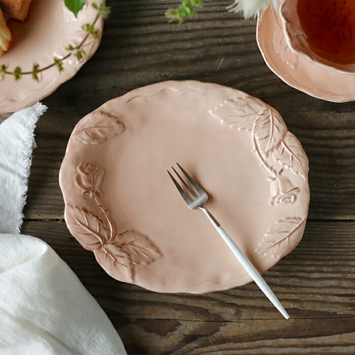 楽天市場】デザートプレート 23cm ピンク Virginia Casa ROMANTICA