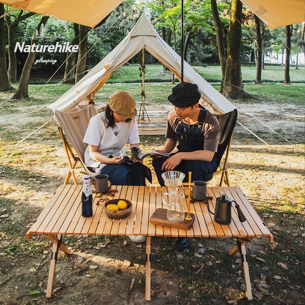 楽天市場】【NatureHike】簡単組立 木製 キャンプテーブル 耐荷重 30