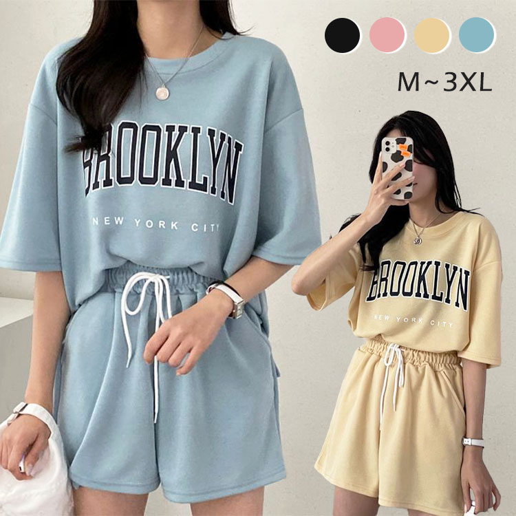 楽天市場】セットアップ Tシャツ パンツ レディース ルームウェア 上下