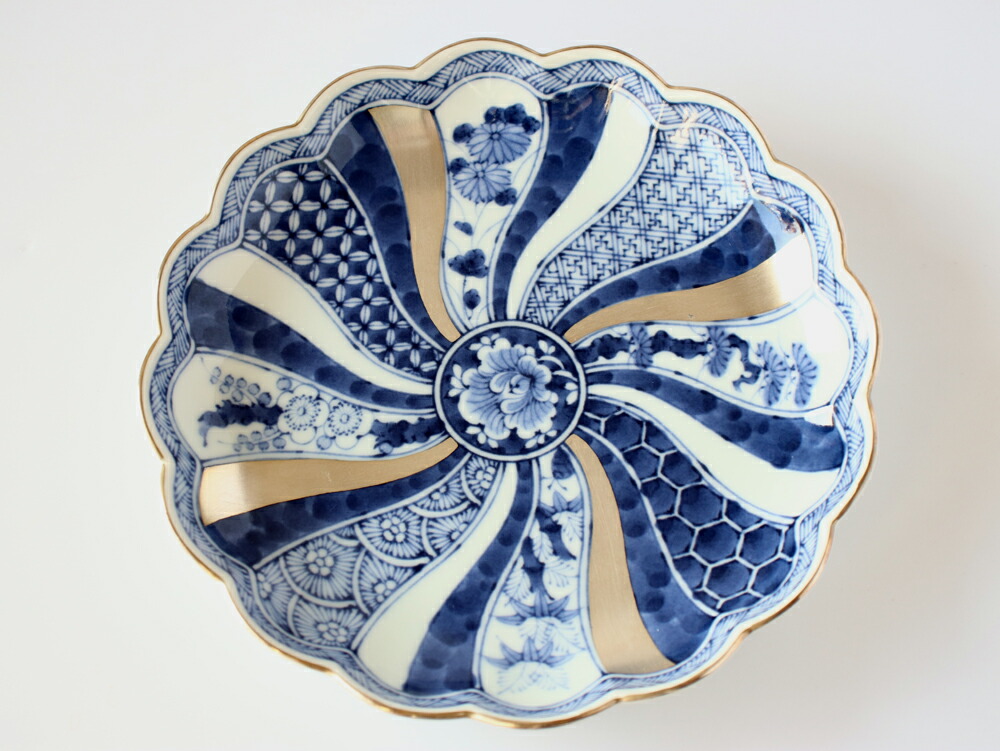 楽天市場】林九郎窯 古伊万里様式 藍青シリーズ 銀彩祥瑞 プレート16cm