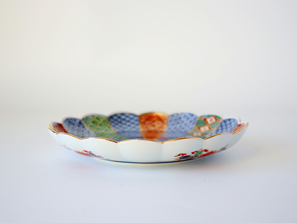 楽天市場】林九郎窯 古伊万里様式 菊割花地紋 プレート16cm【 波佐見焼