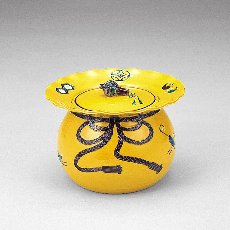 楽天市場】茶道具 水指 黄交趾砂金袋水指 宝尽文高野昭阿弥 : お茶