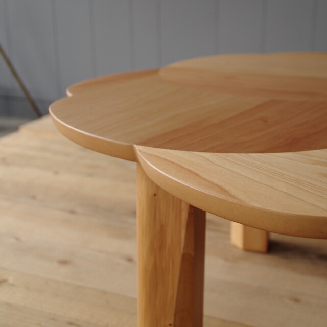 楽天市場】N-ririsこたつ 花形 折れ脚 テーブル 90×90樺桜突板