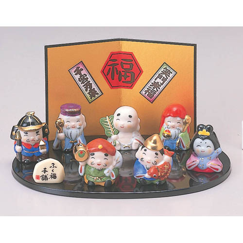 楽天市場】七福神 錦彩七福神 [高さ3から3.5cm]【縁起物 置物