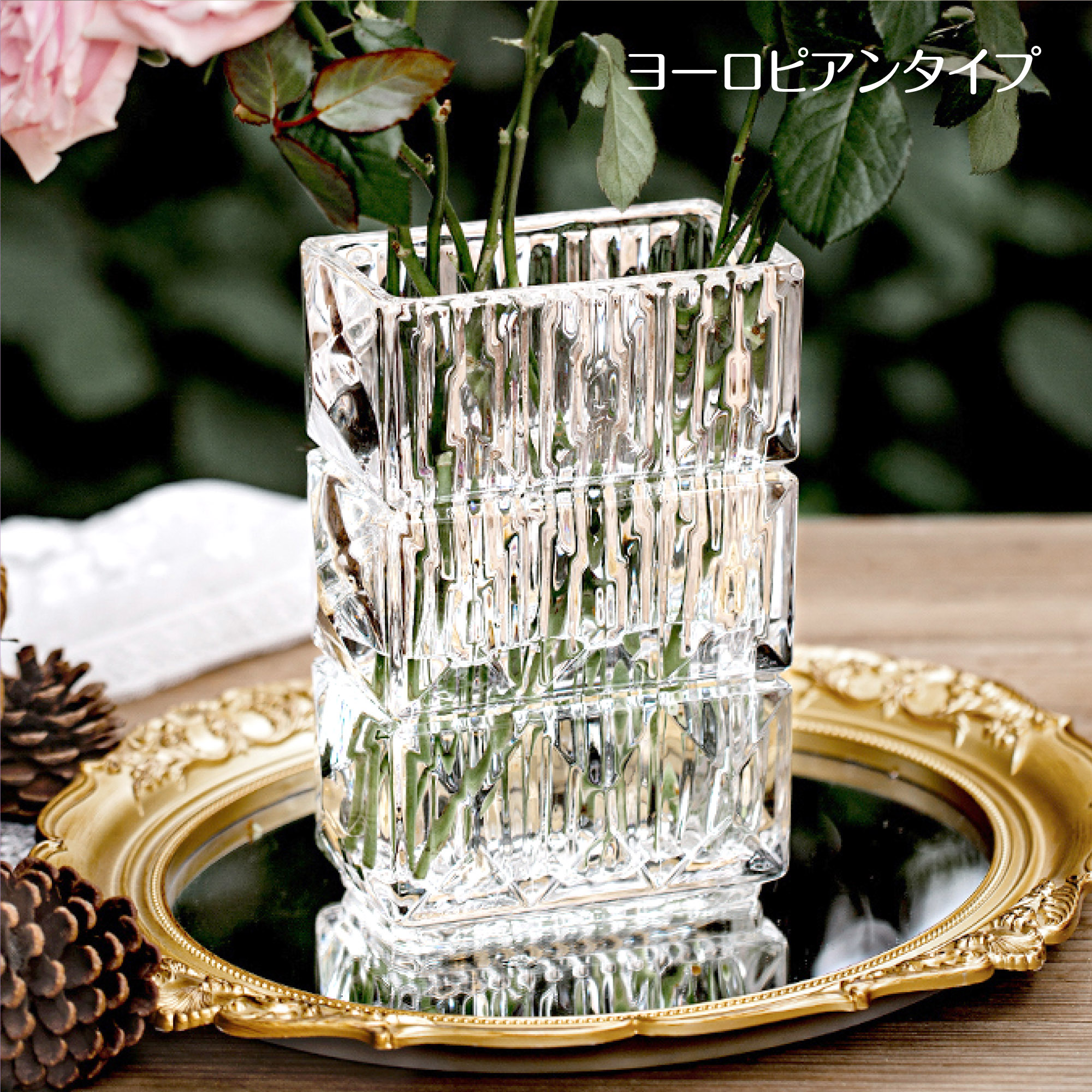 楽天市場】☆枚数限定40%OFF☆ クリスタル フラワーベース 花瓶