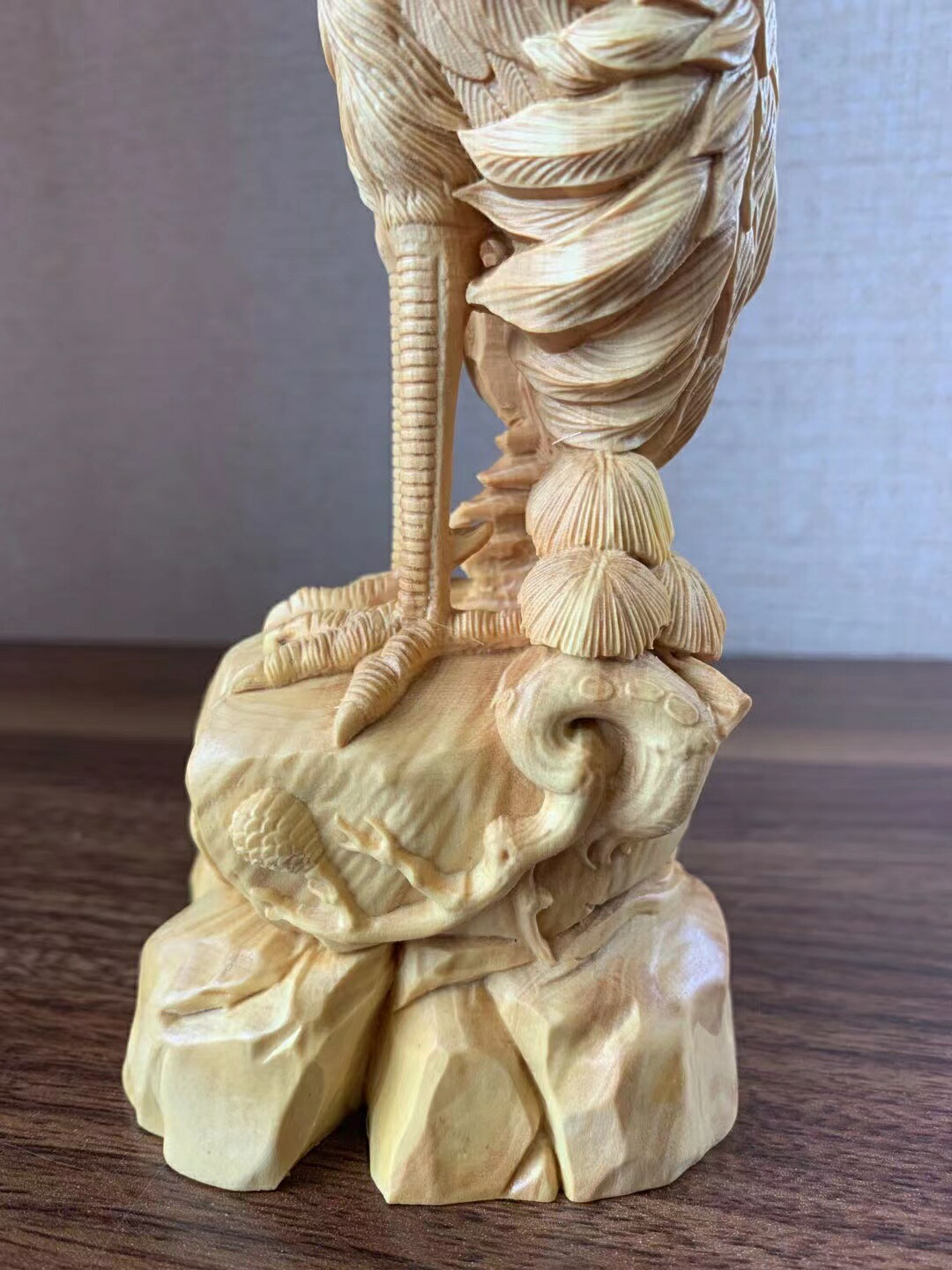 楽天市場】木彫 鶴 長寿 ツゲ (約)高20cm×幅5.8cm×奥行7.5cm 彫刻 : 星