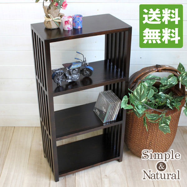 楽天市場】木製 格子ラック 3段【ダークブラウン】[高さ89cm]【送料