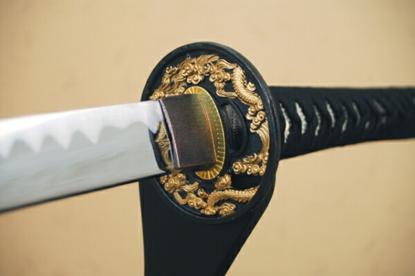 楽天市場】模造刀 日本刀 彫金 竜・黒（大刀） 豪華彫金入り（刀身龍彫