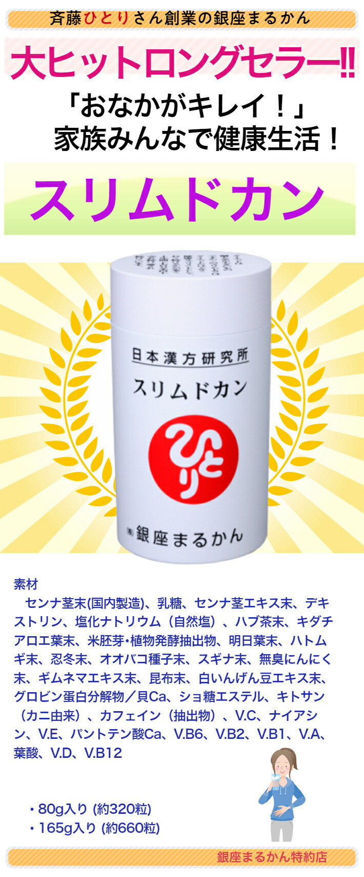 楽天市場】【月間優良ショップ受賞店】 まるかん スリムドカン 約660粒